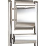 Zelsius Standbriefkasten, Doppelrohr Briefkasten aus Edelstahl, gebürstet, mit Zeitungsrolle/Zeitungsfach, abschließbar, Postkasten, Designer Mailbox