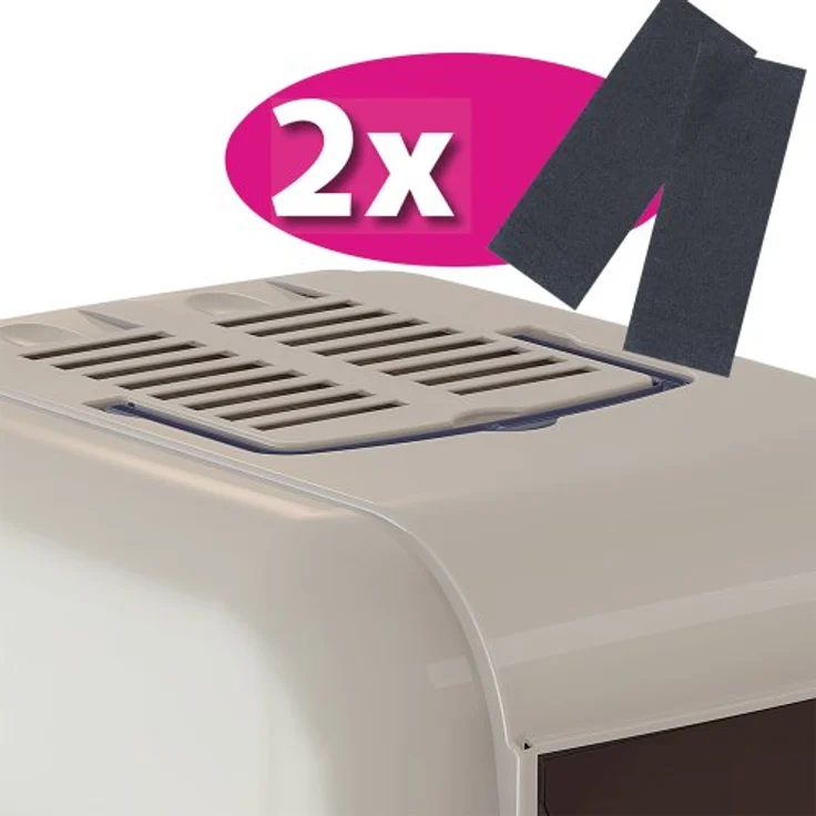 Katzentoilette mit Deckel, Katzenklo gloße Katzen, mit zwei Aktivkohlefiltern gegen schlechte Gerüche, Schwingtür und Griff, 50 x 66 x h 47 cm. – Bild 4