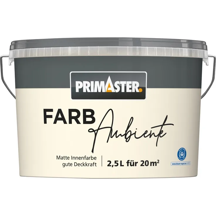 Primaster Farbambiente Wandfarbe matt kaschmir, 2,5 L, Dispersionsfarbe für innen, hohe Deckkraft, konservierungsmittelfrei
