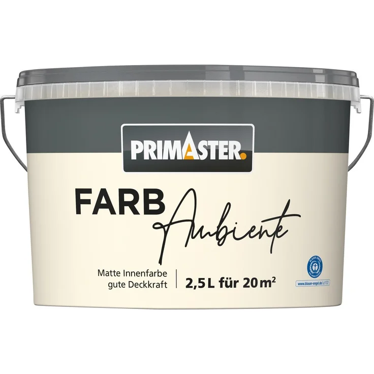 Primaster Farbambiente Wandfarbe matt kaschmir, 2,5 L, Dispersionsfarbe für innen, hohe Deckkraft, konservierungsmittelfrei