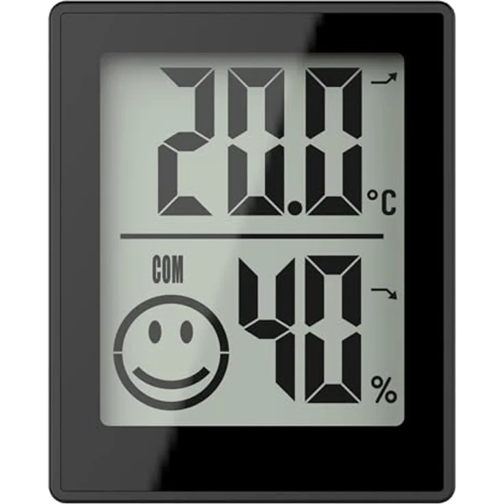 Miraval Raumklimastation 3er Set, digitales Thermometer und Hygrometer mit Temperatur- und Luftfeuchtigkeitsanzeige, Komfortindikator in Schwarz – Bild 2