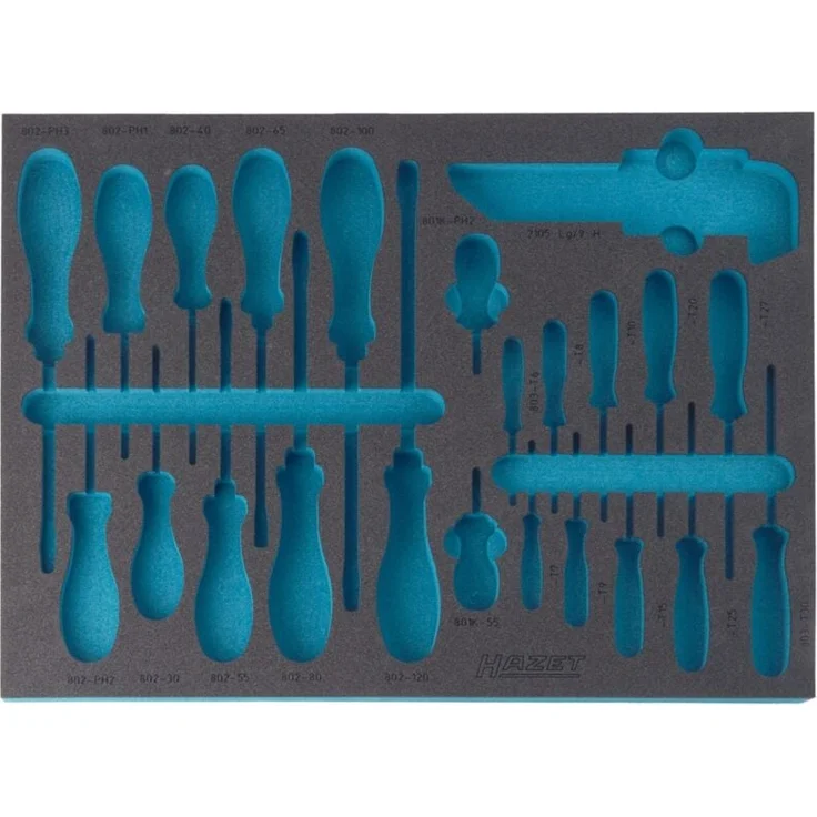 Hazet 2-Komponenten Weichschaum-Einlage für Art.Nr. 163-141/31, unbestückt, System-Koffer, 519 x 392 mm