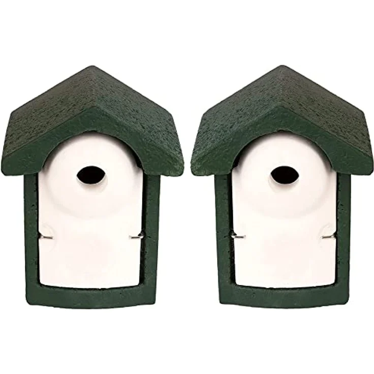 BigDean 2X Nisthöhle aus Holzbeton - Nistkasten für Vögel - Meisen Meisenkasten Einflugloch 32 mm Vogelnistkasten - stabil & wetterfest - Beton Vogelhaus Nisthilfe zum Aufhängen – Bild 2