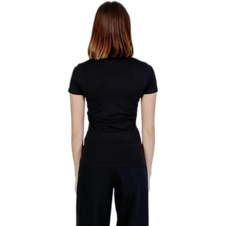 MGA Damen T-Shirt V-Ausschnitt, Slim Fit, Schwarz, Größe S aus 95% Baumwolle und 5% Elastan – Bild 3