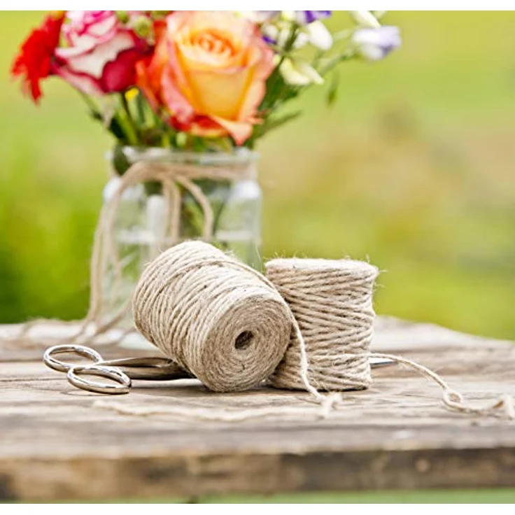 Windhager Jute-Schnur Jutegarn, reißfest und witterungsbeständig, 1,5 mm x 170 m, Beige – Bild 3