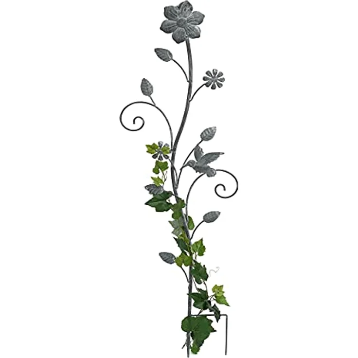 DanDiBo Rankhilfe mit Blumen Rankgitter aus Metall H-110 cm Kletterhilfe 96014 Ranke für Kletterpflanzen Vintage – Bild 1