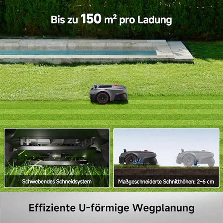 MOVA ViAX 500, Rasenmähroboter mit 18-V Lithium-Ionen-Akku, für Flächen bis 500 m², rotierende Rotorblätter, konstante Leistung, 4,0 Ah Kapazität – Bild 4