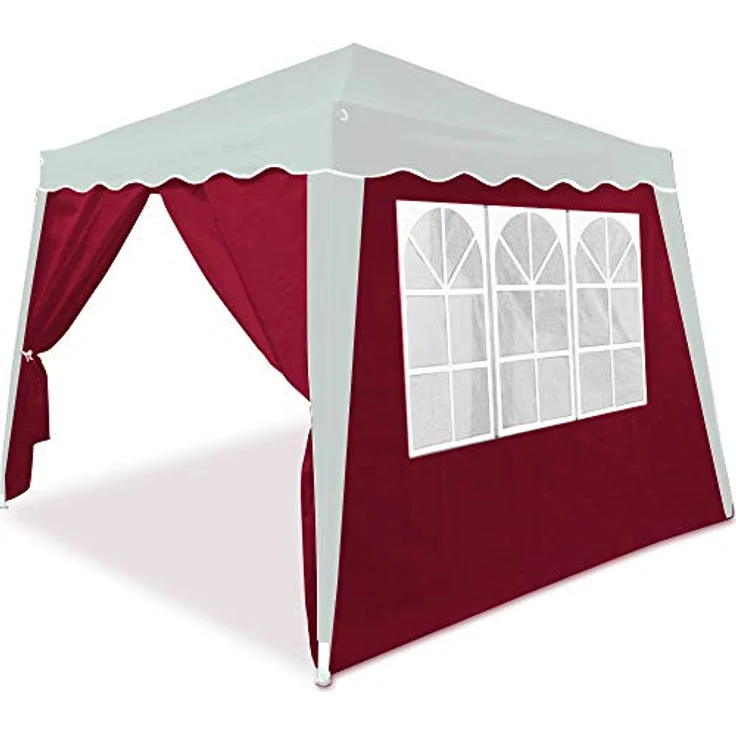 DEUBA 2x Seitenwände Seitenteile Pavillon Faltpavillon Capri Partyzelt Gartenzelt Zelt rot Polyester – Bild 4
