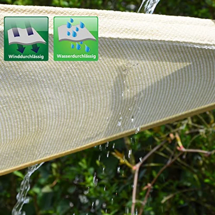 AMANKA 90% UV Schutz: 8x8x8 Sonnensegel Dreieckig Wasserdurchlässig - Terrassendach Sonnenschutz Dreieck - Sonnensegel Garten Sonnenschutz für Trampolin Sonnensegel Pergola Dreieckig Sonnensegel Pool – Bild 4