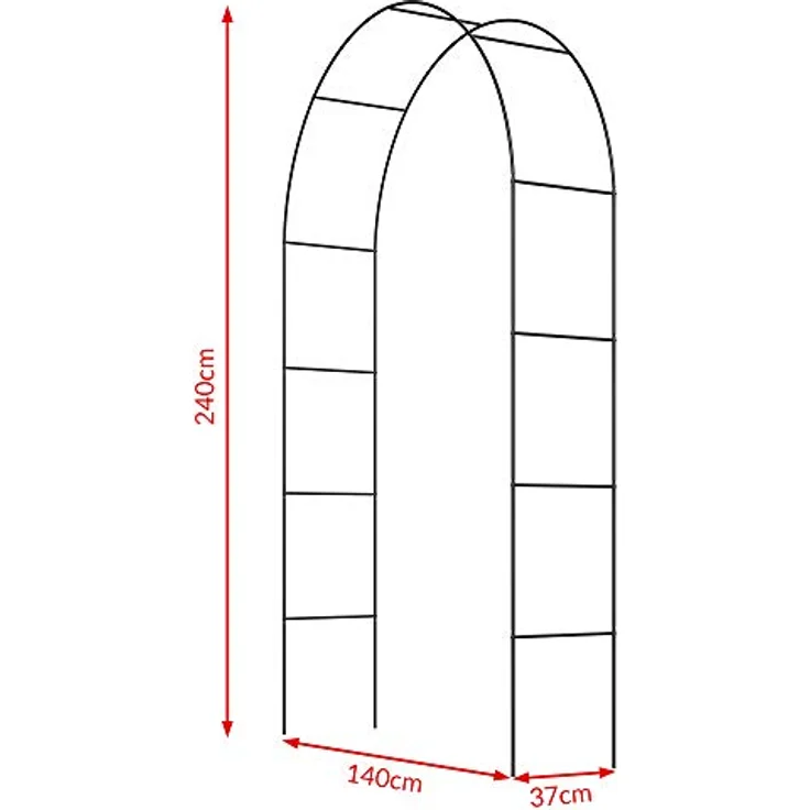 Gardebruk Rosenbogen 4er Set Metall 240x140x37cm Stabil Wetterfest Garten Rankgitter Rankhilfe Rankbogen Metallbogen Gartenbogen – Bild 4