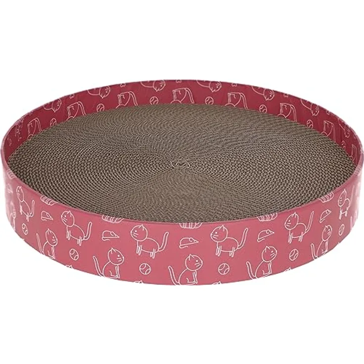 Katzenkratzbett Circle aus Pappe, pink, Ø34cm