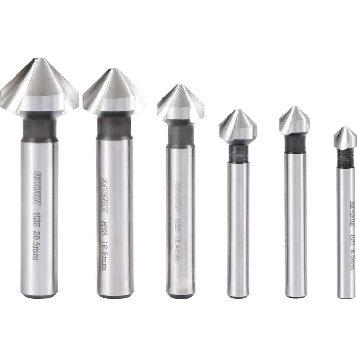 FRITZFURT Kegelsenker-Set 3201-3206, 6-teilig, HSS-G, korrosionsbeständig, Durchmesser 6.3 mm bis 20.5 mm