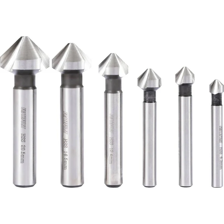 FRITZFURT Kegelsenker-Set 3201-3206, 6-teilig, HSS-G, korrosionsbeständig, Durchmesser 6.3 mm bis 20.5 mm