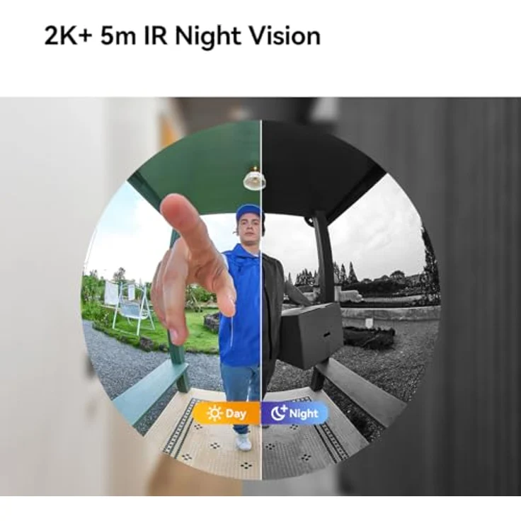 Imou Video-Türsprechanlage Doorbell 3 Kit, 4-MP-QHD mit KI-gestützter Erkennung, wetterfest, Akku, weiß – Bild 5