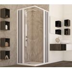 Forte Eckdusche Bari, Kunststoff, extra großer Einstieg, im Faltsystem