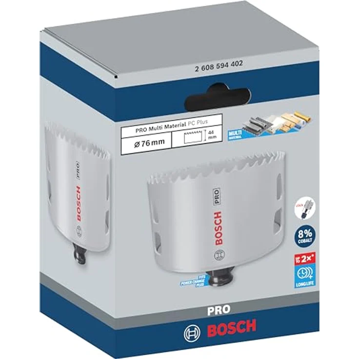 Bosch 1x PRO Multi Material Power Change Plus Lochsäge (76 mm, für Weichholz, Trockenbauwand) – Bild 2