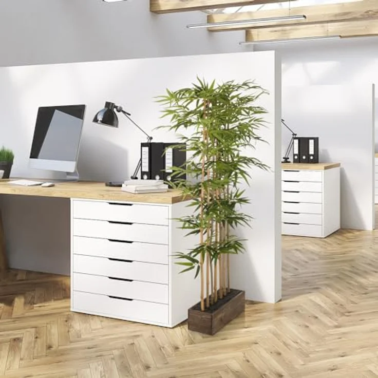hjh OFFICE Kunstpflanze Bambus I künstliche Deko Pflanze 150cm, pflegeleichter Bambusstrauch, Sichtschutz Kunstbaum Grün, 871052 – Bild 4