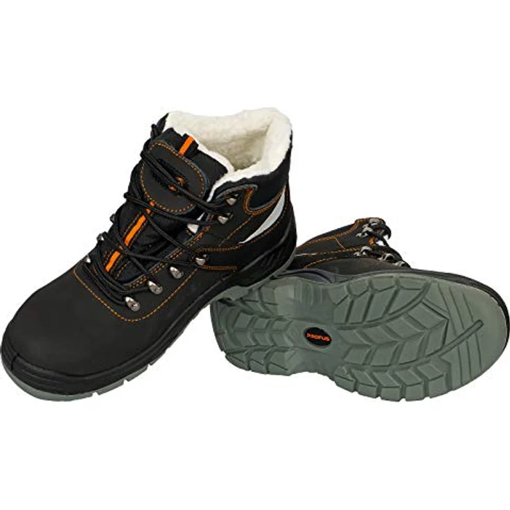 Profus YUKON-W-S3 Winter Arbeitsstiefel Arbeitsschuhe Gefüttert mit Kunstwolle, Naturleder, Stahlkappe, antirutsch - Schwarz – Bild 3