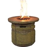 Traedgard Design Feuertisch Palermo mit Hülle und Lavasteinen | gasbetrieben für Terrasse und Garten mit Tischplatte