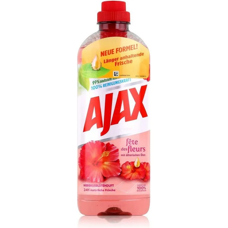 AJAX Ajax Allzweckreiniger Hibiskusblütenduft 1L - 100% Reinigungskraft - Umweltfreundlich (1e Allzweckreiniger, Hibiskusblütenduft)