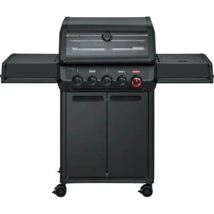 Enders Monroe Pro 3 SIKR Turbo Shadow, Gasgrill mit 3 Edelstahlbrennern, Hochleistungshitzezone, Rückwandbrenner und gusseisernem Rost, Graphit