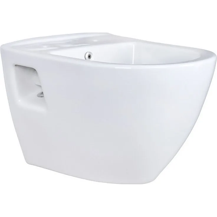 Creavit Tiefspül-WC TP325-50CB00E-0005, Design Hänge WC mit Taharet/Bidet/Dusch-Funktion, Weiß