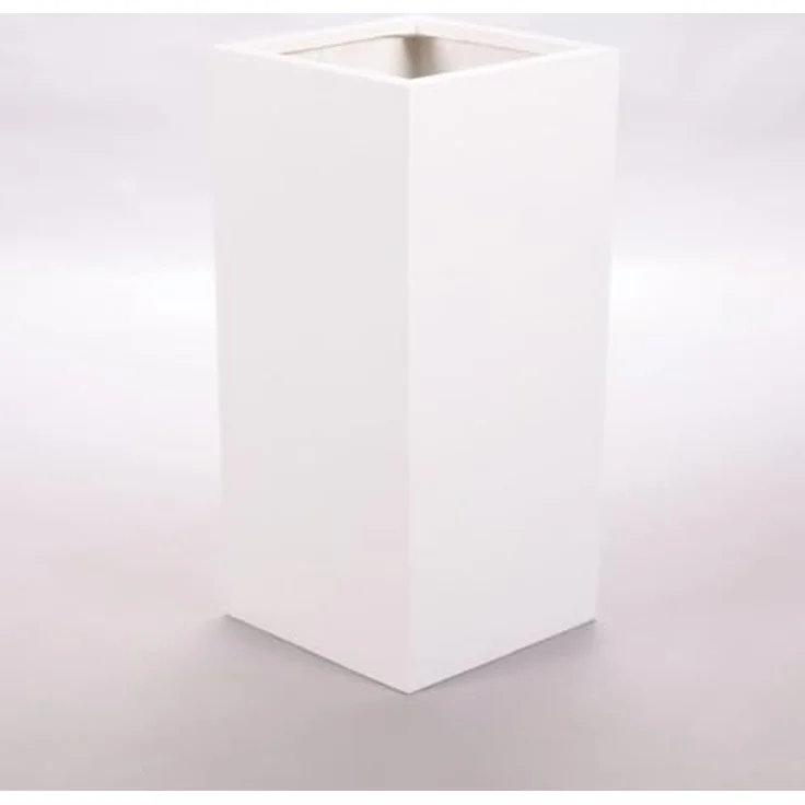 Elegant Einrichten Pflanzkübel Fiberglas Säule 30x30x60cm, Perlmutt-Weiß, UV-beständig & frostsicher – Bild 1