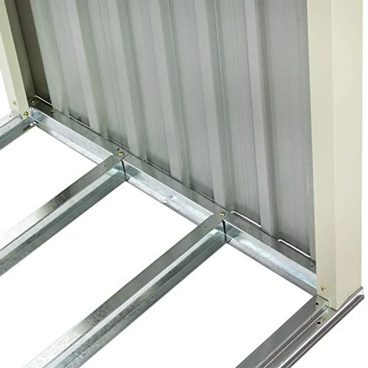 DEMA Kaminholzregal Oslo, wetterfester Kaminholzunterstand aus stabiler Metallkonstruktion, Kieselgrau und Rehbraun, 182x91x190 cm – Bild 3