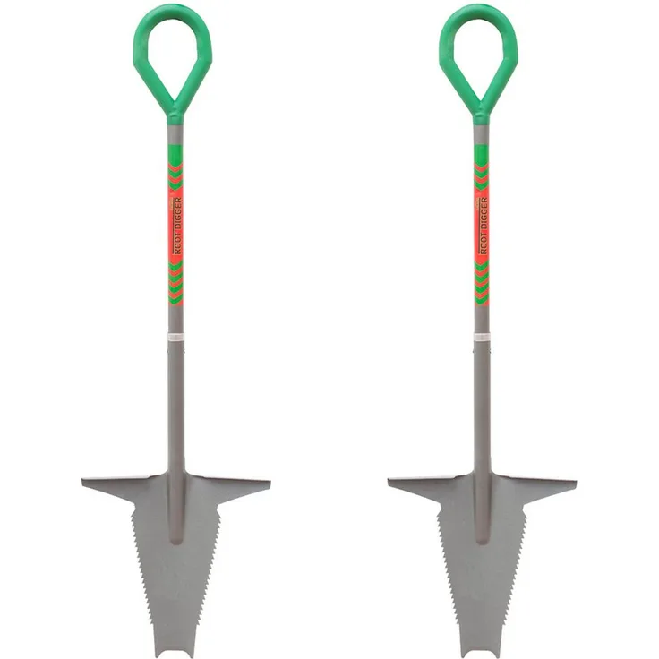 Starlyf Spaten Root Digger Wurzelspaten, 2-St. Spar Set mit Multishovel, Mehrzweckschaufel aus Manganstahl, 124cm, grau