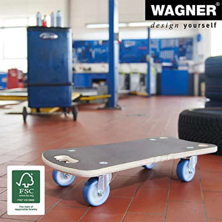 WAGNER Transporthilfe MAXIGRIP ERGO MM 1342, 57,5 x 29 x 11 cm, Tragkraft 300 kg, rutschfeste Oberfläche, braun, FSC®-zertifiziert – Bild 5