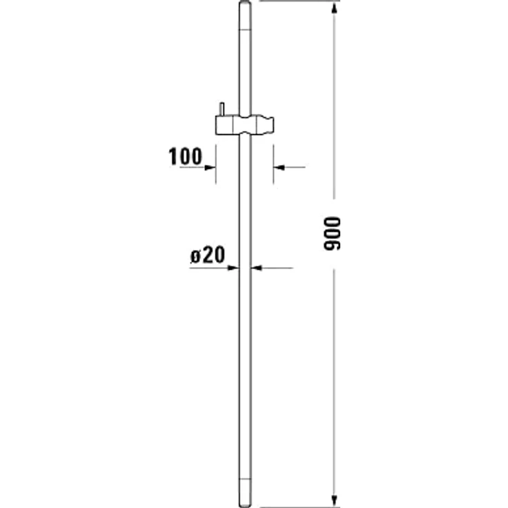 Duravit Universal Duschstange, Brausestange mit höhenverstellbarer Handbrausehalterung, variable Duschstange (900 mm), Schwarz Matt – Bild 5