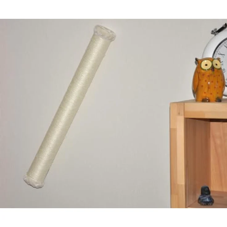 Nanook Katzen Kratzstamm Sisalstamm Kletterwand zur Wandmontage - 80 cm, stabiler Sisalstamm mit Plüsch Endkappen, unauffälliges Design – Bild 4