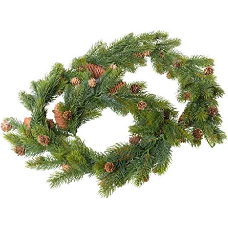 Botanic-Haus Künstliche Tannengirlande Oslo Tanne, 180 cm mit Zapfen, ideal für Weihnachtsdekoration – Bild 3
