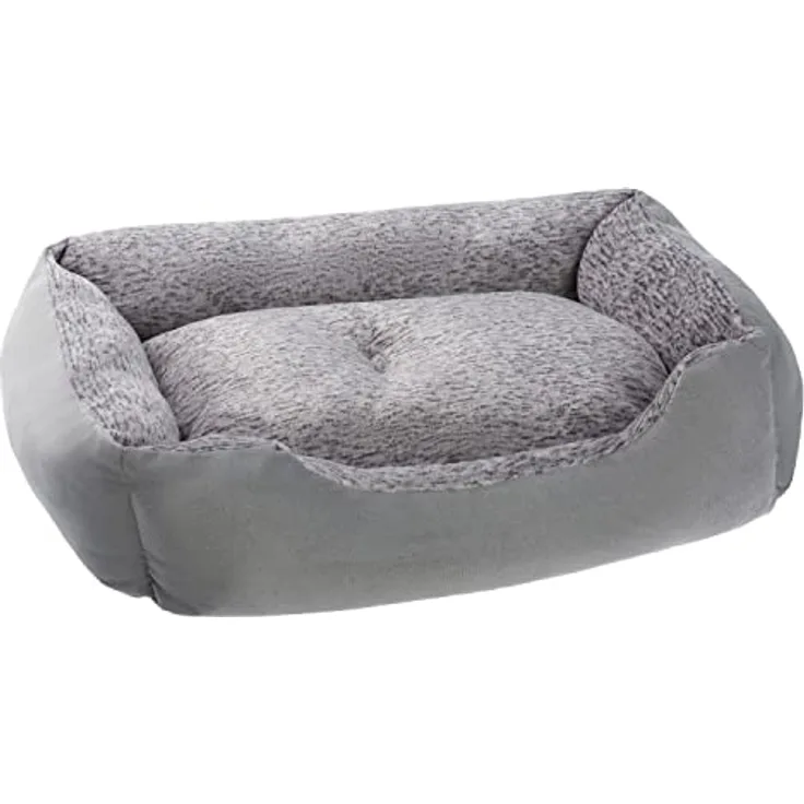 Petstuff Hundebett, Kissen herausnehmbar, flauschig, waschbar, Farb- u. Größenwahl, grau, S