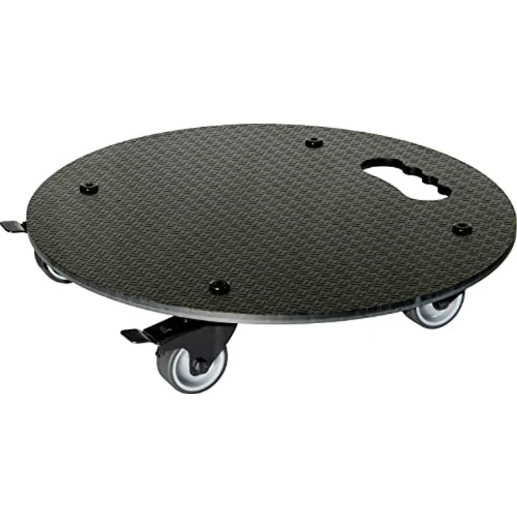 WAGNER Pflanzenroller HPL Black Ø 38 cm, stabiler Blumenroller mit 100 kg Tragkraft, 2 Total-Feststellern, für Innen- und Außenbereich – Bild 1