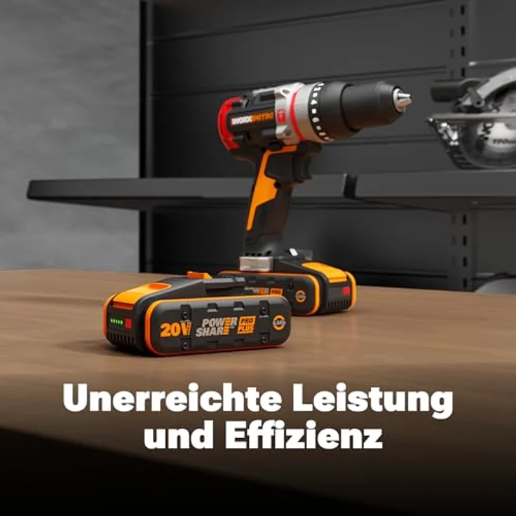 WORX WA3646 PowerShare Pro Plus Akku 20 V, 4 Ah, 40 % mehr Leistung, 20 % mehr Laufzeit, 360° Zellenschutz, leicht & kompakt, kompatibel mit WORX PowerShare Werkzeugen – Bild 2