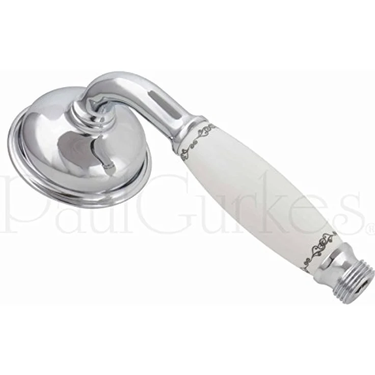 PaulGurkes Nostalgie Wannenarmatur, Retro Standarmatur aus massivem Messing mit Keramikgriff, verchromt, inkl. 150 cm Brauseschlauch – Bild 6