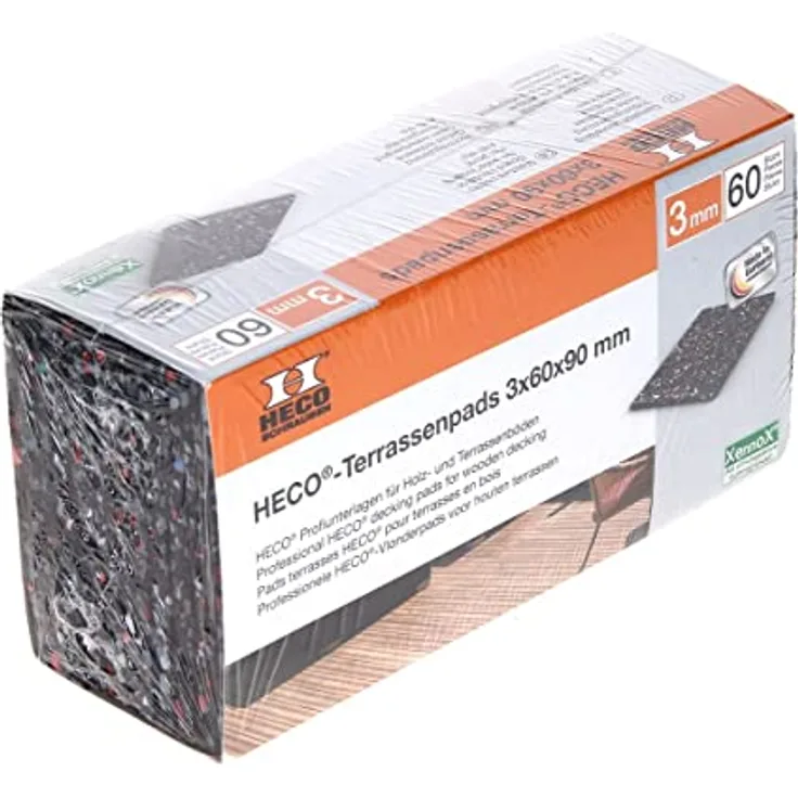 HECO Terrassen Pads Gummi Rutschfest 3 mm 60 Stk. ( 49770 )