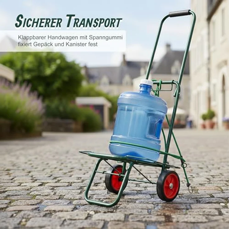 relaxdays Klappbarer Transportwagen, Sackkarre mit max. Traglast von 35 kg, grün – Bild 2