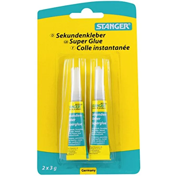Stanger 18041 Sekundenkleber 2 x 3 g BK, Hochwertiger Klebstoff für schnelle Reparaturen