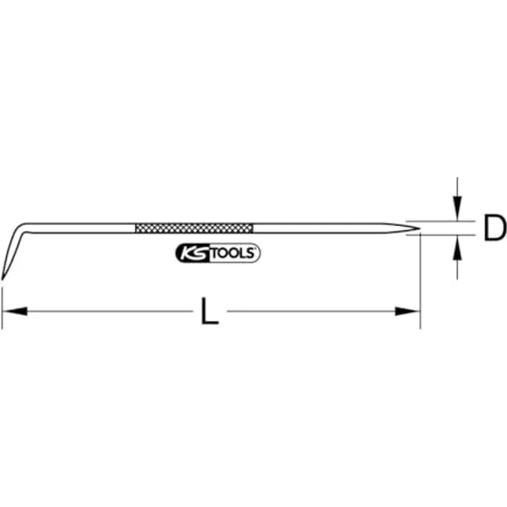 KSTOOLS Anreißnadel 190mm, gehärtete Spitze aus Spezial-Werkzeugstahl, gerändelter Handgriff, gerade und 70° gebogene Spitze – Bild 2