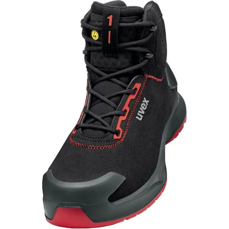 Uvex Sports uvex 1 x-craft Stiefel S3L 68042, Sicherheitsschuhe in schwarz-rot mit Weite 11, Größe 35