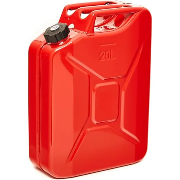 BW® Benzinkanister Metall 2x 20 Liter, rot - Hochwertige Kraftstoffkanister mit Schraubverschluss, TÜV-geprüft, UN-zugelassen, aus 0,9mm Stahl nach DIN 7274, Made in Europe – Bild 3
