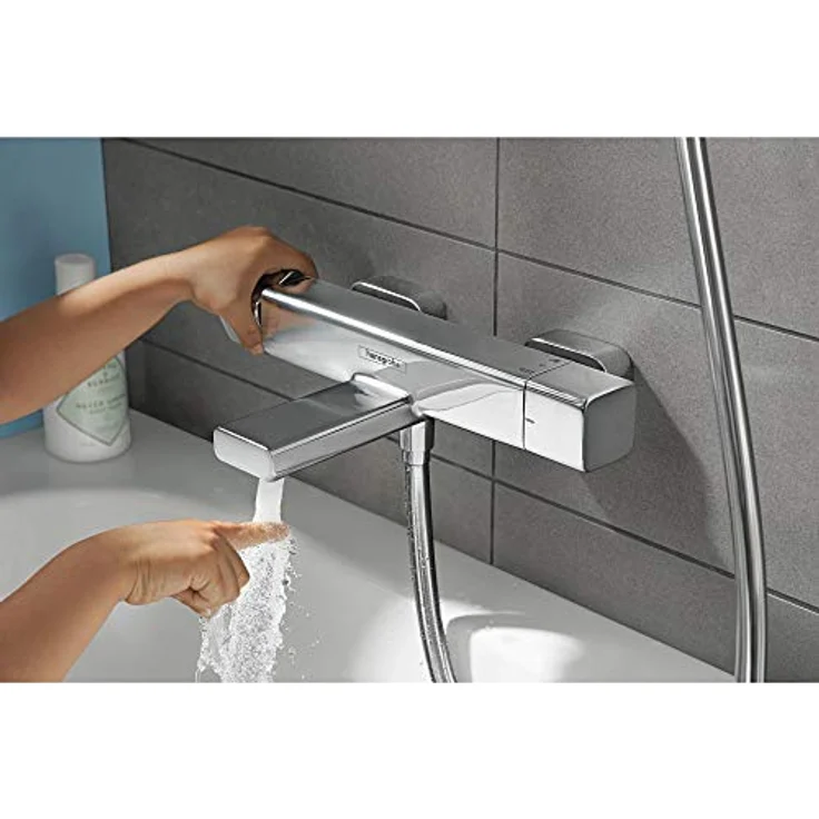 hansgrohe Ecostat E Wannenthermostat Aufputz, CoolContact-Technologie, temperaturregulierend, chrom – Bild 4