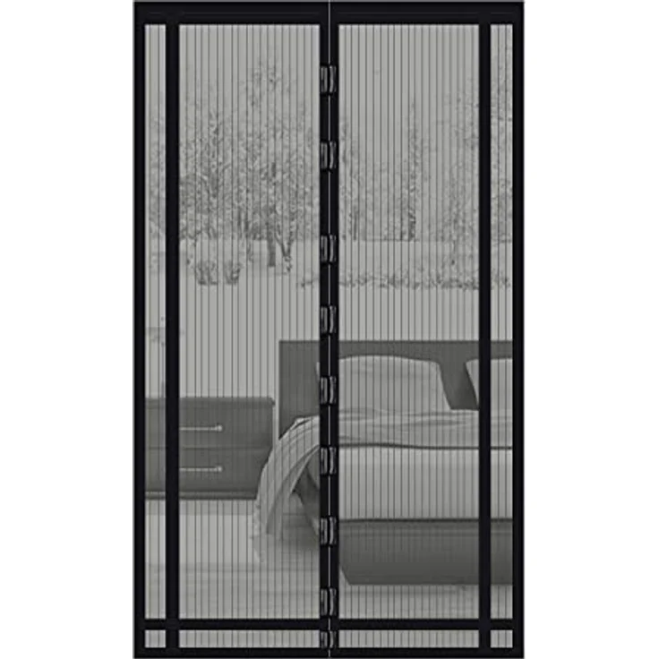 Sekey Magnet Fliegengitter Balkontür ohne Bohren Zuschneidbar, Türvorhang Fliegenschutz, Insektenschutz Tür Vorhang mit Verbreitertem Klebeband 160x230cm, Schwarz – Bild 1
