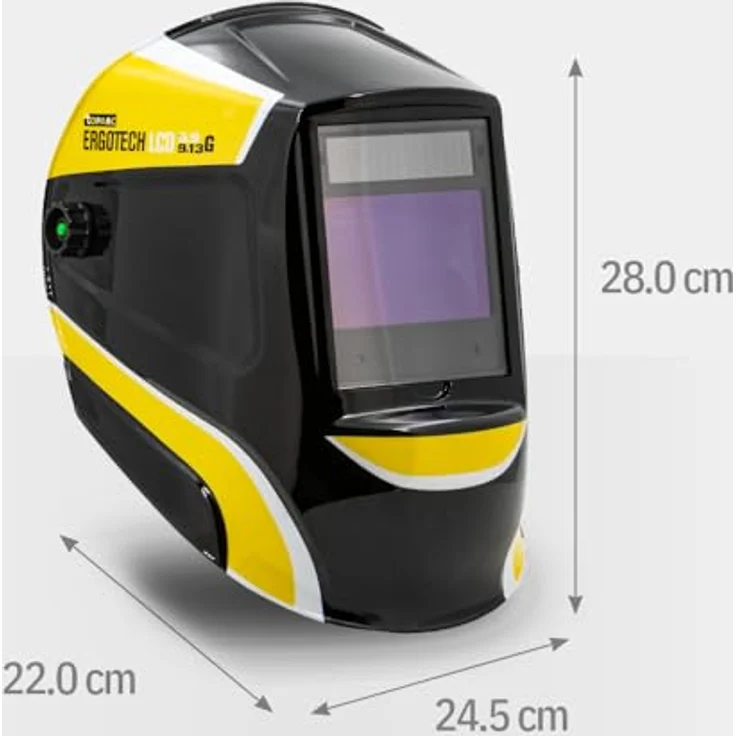 GYS Schweißhelm LCD Ergotech+ 5-9 9-13, Schwarz, mit True Color Technologie für präzise Sicht und einstellbare Lichtschutzfilter – Bild 7
