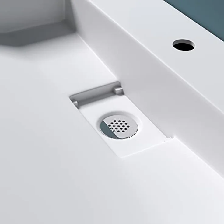 Mai & Mai Waschbecken Col19 Aufsatz-Waschbecken Hänge-Waschtisch Gussmarmor Rechteckig Weiß 50cm Wide – Bild 4