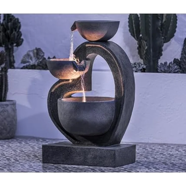 Dehner Gartenbrunnen Heart, ca. 72.5 x 45.5 x 32.5 cm, Polyresin, grau – Bild 3