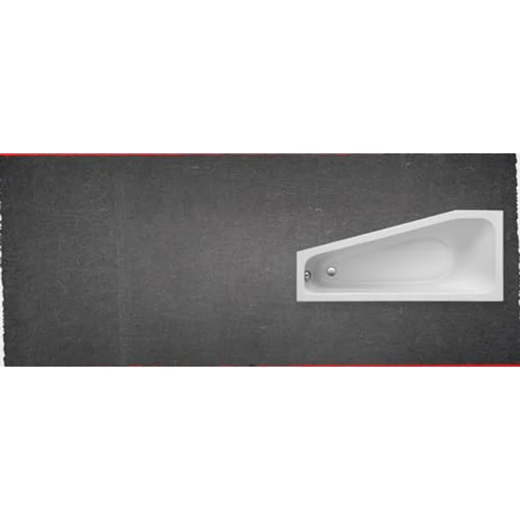 Schulte Raumsparbadewanne Modell Riva, links, 170x75 cm, Weiß Sanitäracryl, inkl. Fußgestell und Ab- und Überlauf, Höhe 45,1-45,8 cm – Bild 3