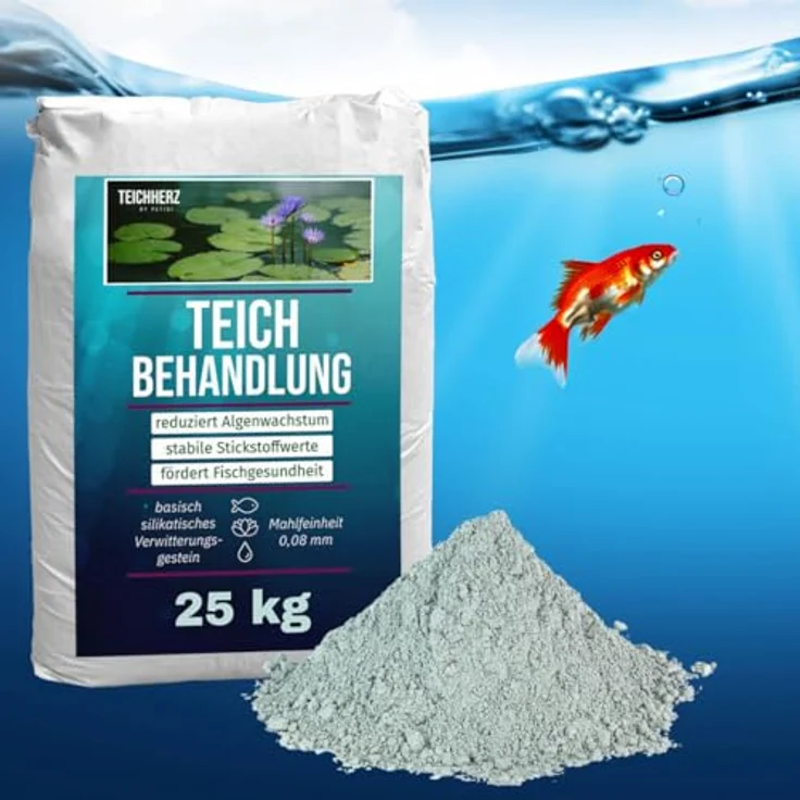 TeichHerz Teichbehandlung Algenentferner Teichaufbereiter Grundpflegemittel für den Teich Wasseraufbereiter Gartenteich Fadenalgenvernichter Petigi – Bild 2